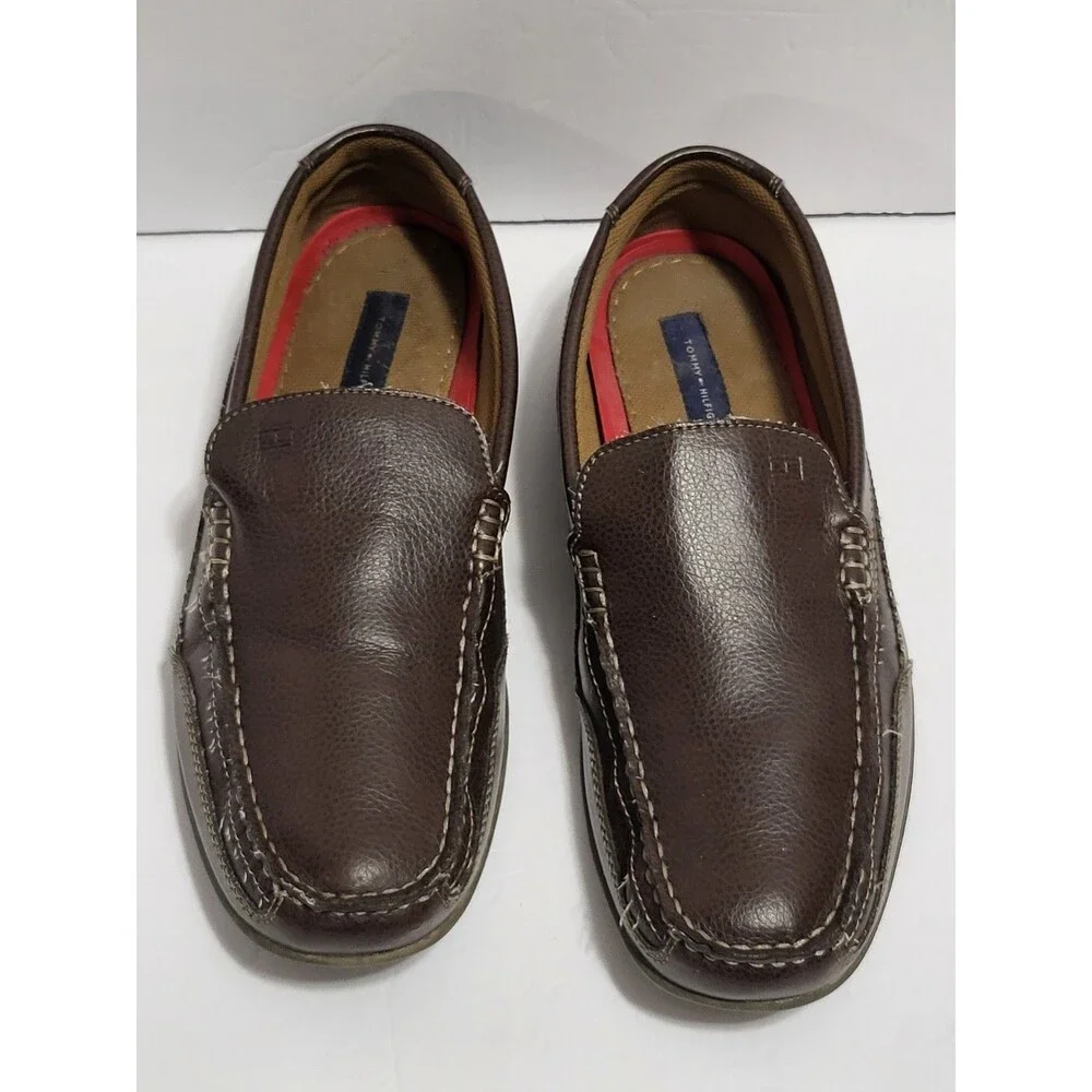 Tommy Hilfiger TMDathan Men’s 10.5 Slip On Driving Shoes Moccasin Brown Leather